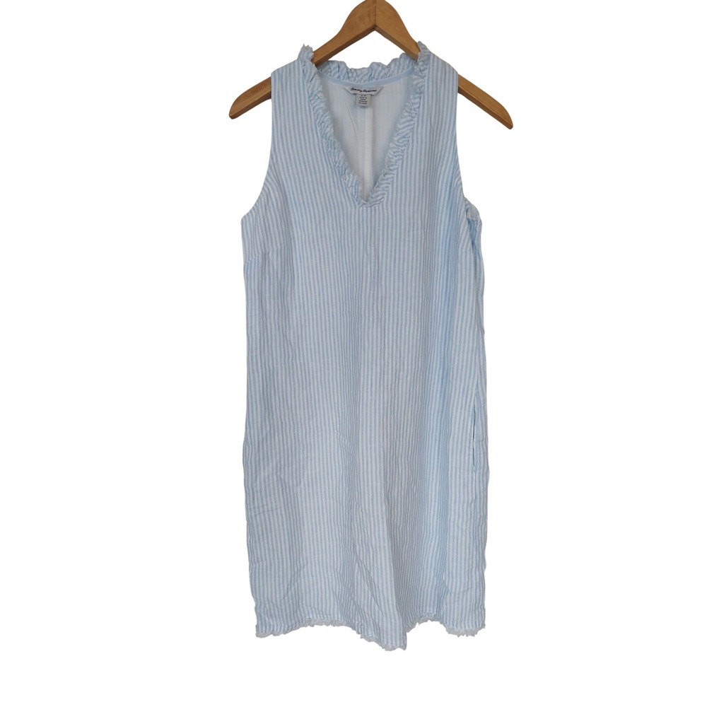Tommy Bahama Two Palms Mini Cabana Dress Striped Linen Dress Size Small